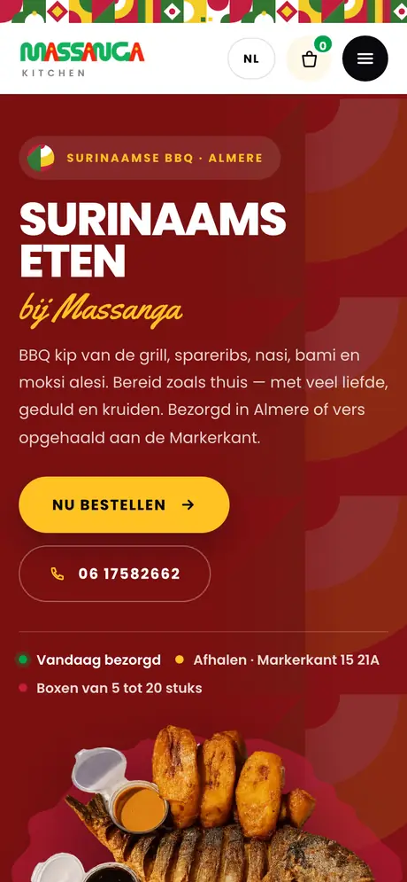 Massanga Kitchen on a phone