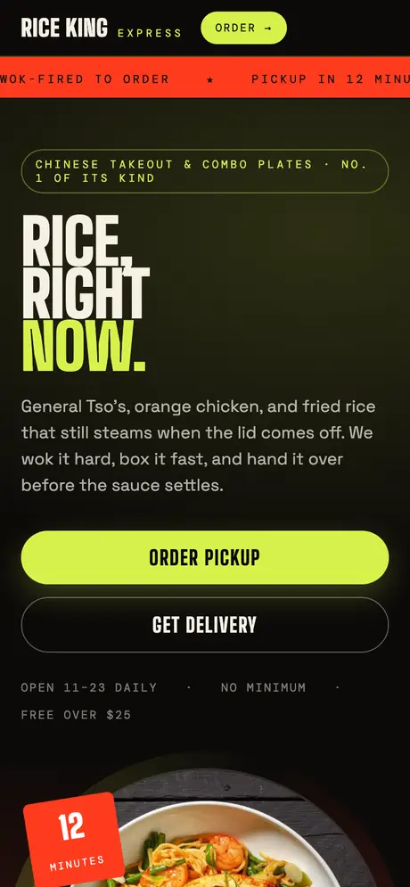 Rice King Express on a phone