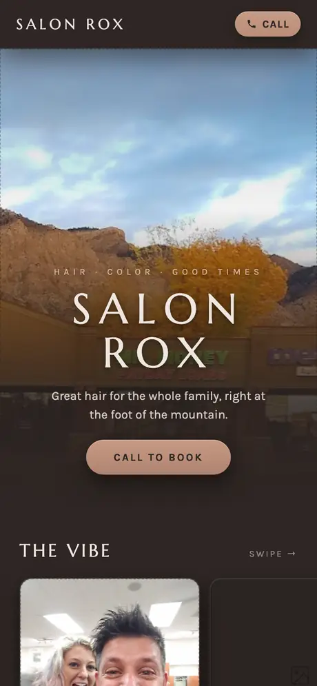 Salon Rox on a phone