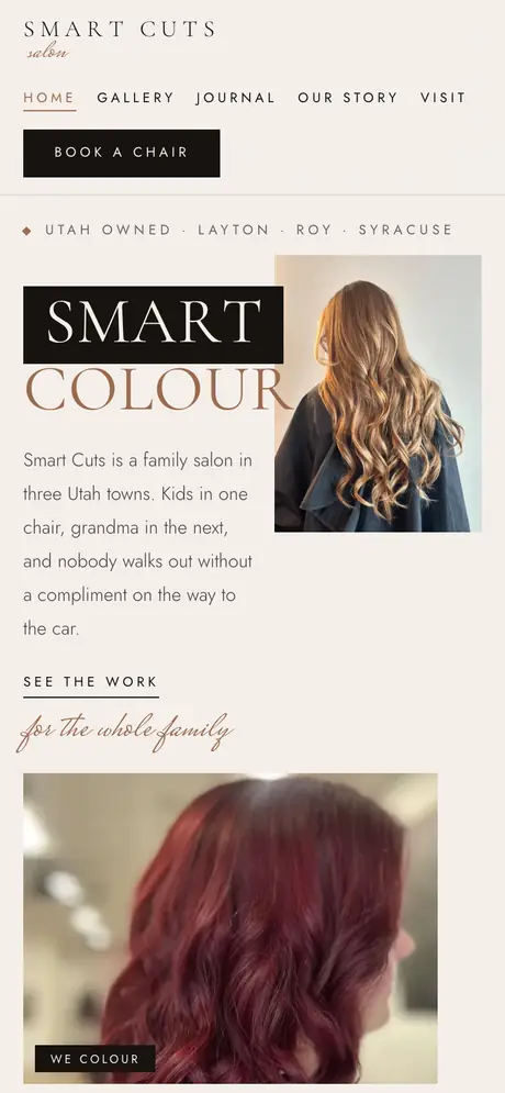 Smart Cuts Salon on a phone