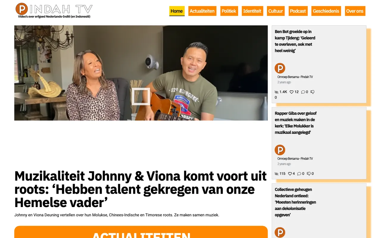 Pindah TV website, a heritage video platform